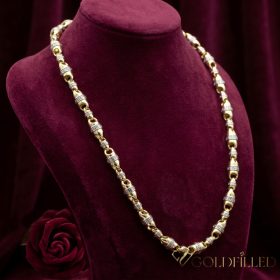   Collana GOLDFILLED antiallergica Luxury Barakka 70cm lunga e 8mm larga (75g ) colore 14K multicolore
