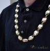 Collana GOLDFILLED antiallergica Luxury Barakka 70cm lunga e 12mm larga (130g) colore 14K multicolore