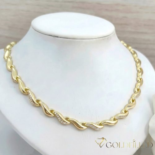 Collana GOLDFILLED antiallergica 45cm/7mm + Bracciale 17cm colore 14K