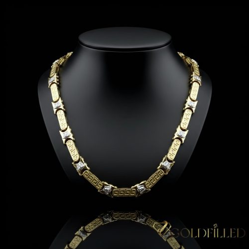 Collana GOLDFILLED antiallergica Luxury Barakka 60cm lunga e 11mm larga (160g) colore 14K multicolore