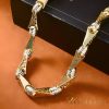 Collana GOLDFILLED antiallergica Luxury Barakka 70cm lunga e 11mm larga (130g) colore 14K multicolore