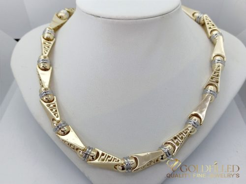 Collana GOLDFILLED antiallergica Luxury Barakka 70cm lunga e 11mm larga (130g) colore 14K multicolore