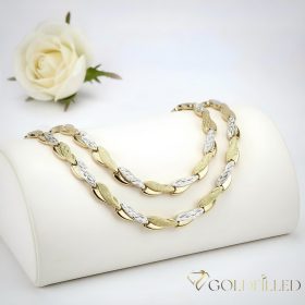   Collana GOLDFILLED antiallergica 50cm/7mm + Bracciale 17cm colore 14K Multicolor 