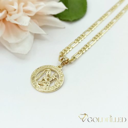 Collana GOLDFILLED antiallergica 45cm / 4mm + pendente  Acquario colore 14K
