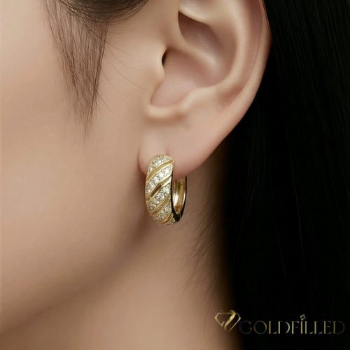 Orecchino GOLDFILLED antiallergico 18mm colore 18K