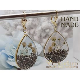   Orecchini pendenti antiallergici fatti a mano 60mm colore 14K