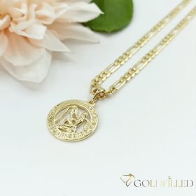   Collana GOLDFILLED antiallergica 50cm / 4mm + pendente  Acquario colore 14K