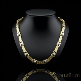   Collana GOLDFILLED antiallergica Luxury Barakka 70cm lunga e 11mm larga (180g) colore 14K multicolore