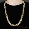 Collana GOLDFILLED antiallergica Luxury Barakka 70cm lunga e 11mm larga (180g) colore 14K multicolore