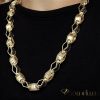 Collana GOLDFILLED antiallergica Luxury Barakka 70cm lunga e 11mm larga (140g) colore 14K multicolore