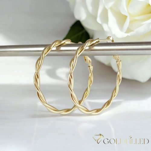 Orecchini GOLDFILLED antiallergici a cerchio 40mm colore 14K
