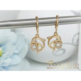   Orecchini GOLDFILLED antiallergici a forma di delfino 28mm colore 18K