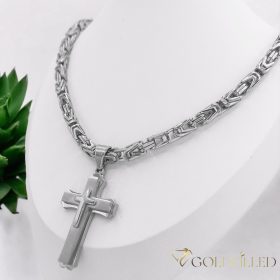 GOLDFILLED collana in acciaio inox 60cm/7mm	