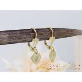   Orecchini GOLDFILLED antiallergici a forma di foglia 27mm colore 14K