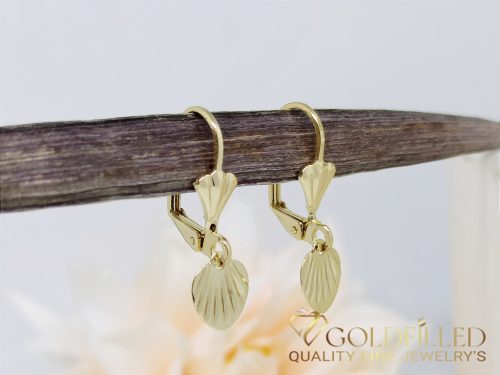 Orecchini GOLDFILLED antiallergici a forma di foglia 27mm colore 14K