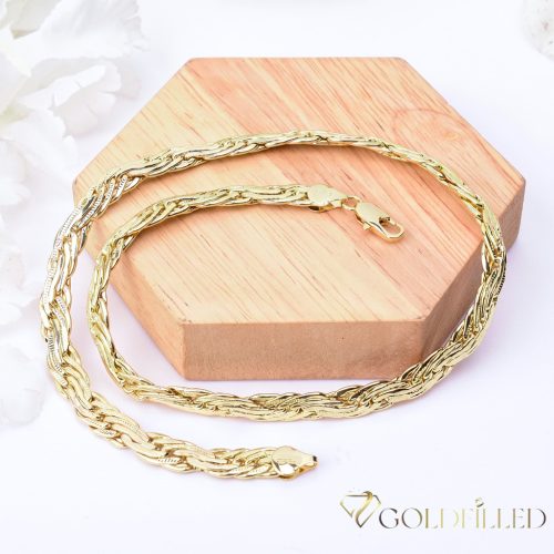 Collana GOLDFILLED antiallergica Luxury 50cm lunga e 7mm larga colore 14K