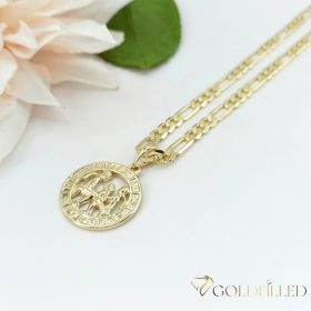   Collana GOLDFILLED antiallergica 45cm / 4mm + pendente dei gemelli colore 14K