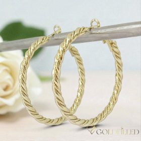 Orecchini GOLDFILLED antiallergici a cerchio 50mm colore 14K