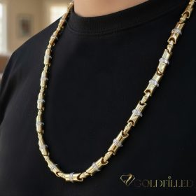   Collana GOLDFILLED antiallergica Luxury Barakka 70cm lunga e 8-9mm larga (100g ! ) colore 14K multicolore