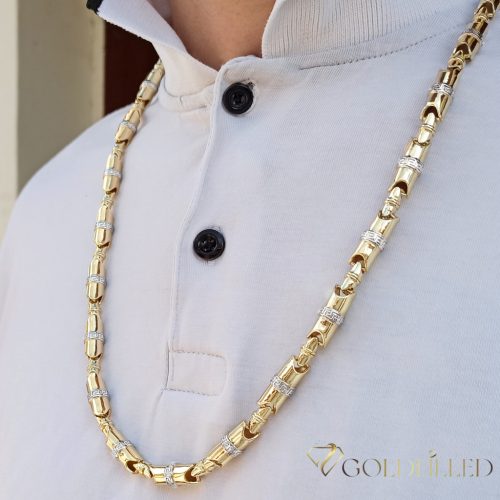 Collana GOLDFILLED antiallergica Luxury Barakka 70cm lunga e 8-9mm larga (100g ! ) colore 14K multicolore