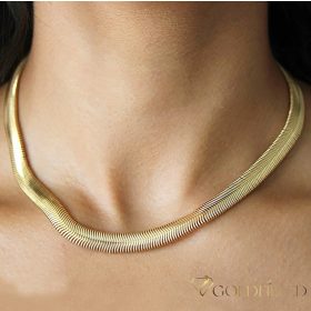   Collana GOLDFILLED antiallergica Luxury 45cm lunga e 6,2 mm larga colore 14K