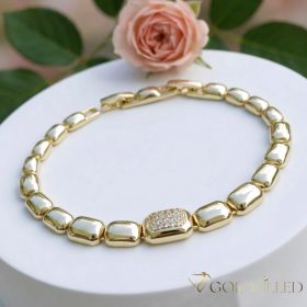Bracciale GOLDFILLED antiallergico 17cm/9mm colore 14K