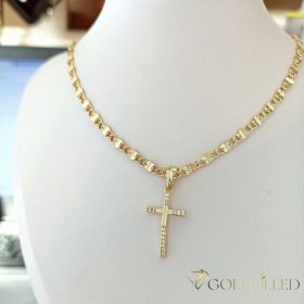   Collana GOLDFILLED antiallergica 50cm/3mm + Pendente colore 14K