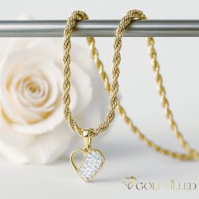   Collana GOLDFILLED antiallergica 50cm/3mm + Pendente colore 14K