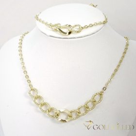   Collana GOLDFILLED antiallergica 45cm/3-12mm+ Bracciale 17-20cm  colore 14K