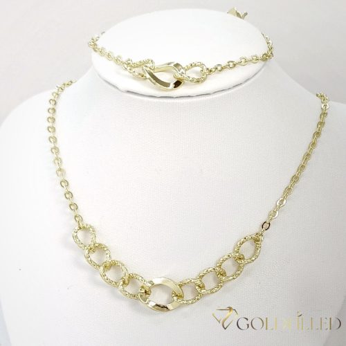 Collana GOLDFILLED antiallergica 45cm/3-12mm+ Bracciale 17-20cm  colore 14K