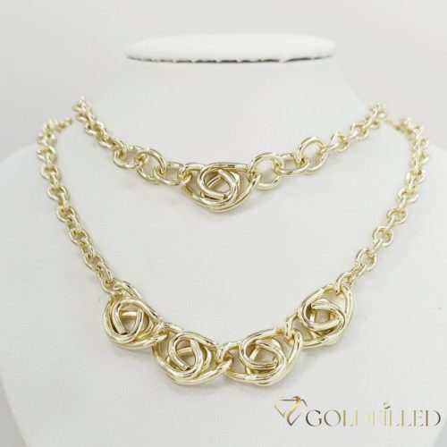Collana GOLDFILLED antiallergica 45cm/5-19mm+ Bracciale 17-20cm  colore 14K