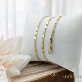   Collana GOLDFILLED antiallergica 45cm/2mm + Bracciale 19cm colore 14K