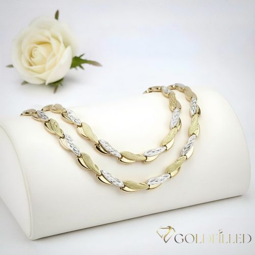 Collana GOLDFILLED antiallergica 45cm/7mm + Bracciale 20cm colore 14K Multicolor 