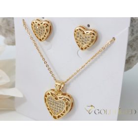   Collana GOLDFILLED 45cm/2,5mm + Pendente + Orecchini colore 18K