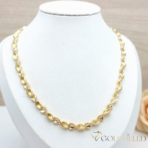 Collana GOLDFILLED antiallergica 45cm/7mm + Bracciale 19cm colore 14K
