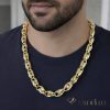 Collana GOLDFILLED antiallergica a forma di mandorla Barakka 70cm/10mm (115 gramm!). colore 14K