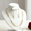 Collana GOLDFILLED antiallergica 45cm/2-6mm+ Bracciale 17cm + Orecchini colore 14K