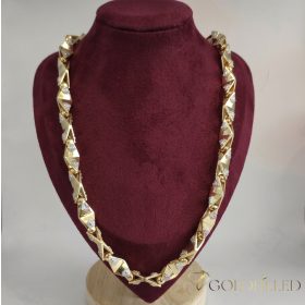   Collana GOLDFILLED antiallergica Luxury Barakka 60cm lunga e 11mm larga (130g ! ) colore 14K multicolore