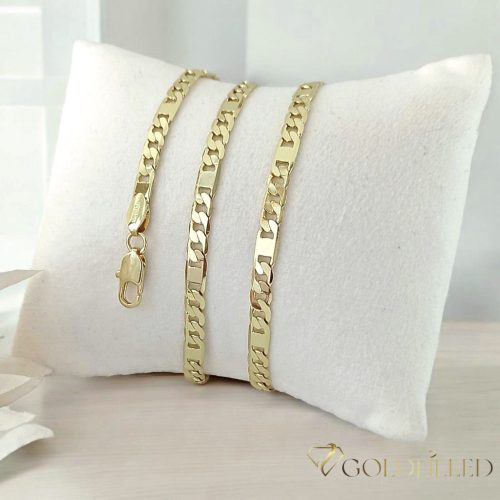 Collana GOLDFILLED antiallergica 50cm/4,5mm+ Bracciale 20cm  colore 14K