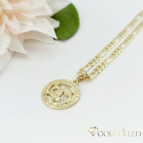   Collana GOLDFILLED antiallergica 45cm / 4mm + pendente dei pesci colore 14K