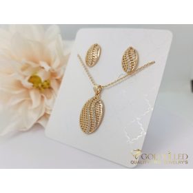   Collana GOLDFILLED 45cm/2,5mm + Pendente + Orecchini colore 18K