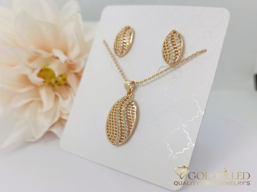 Collana GOLDFILLED 45cm/2,5mm + Pendente + Orecchini colore 18K